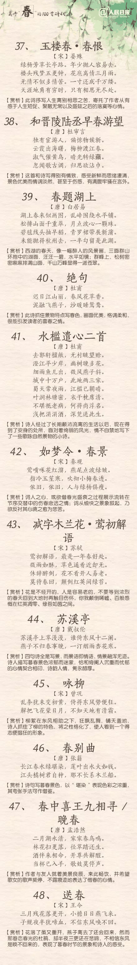 人民日報：100首春天唯美經(jīng)典詩詞，爲孩子收藏！