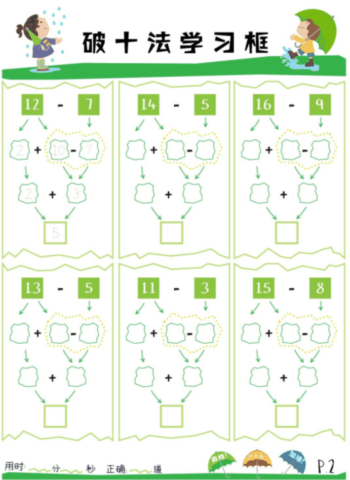 小學(xué)《湊十法》練習200道(dào)，這(zhè)個學(xué)會了，計算不再出錯 ​