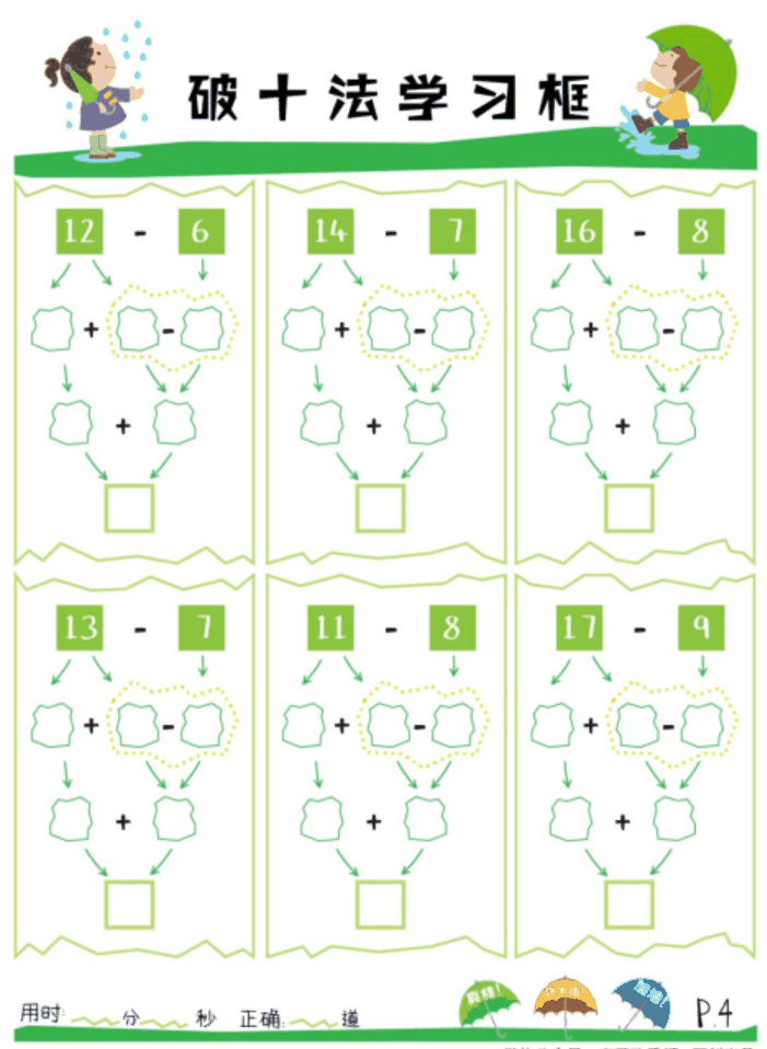 小學(xué)《湊十法》練習200道(dào)，這(zhè)個學(xué)會了，計算不再出錯 ​