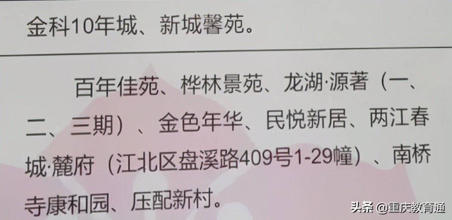 重慶主城近300所小學(xué)劃片範圍彙總（建議收藏）