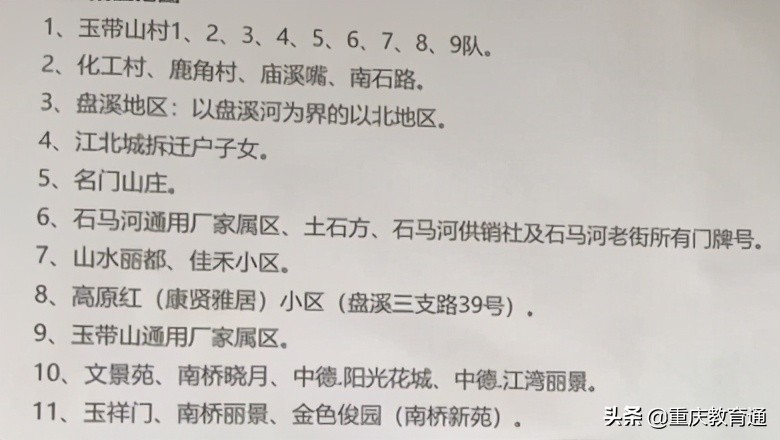 重慶主城近300所小學(xué)劃片範圍彙總（建議收藏）