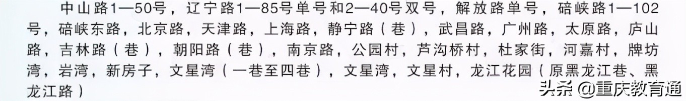 重慶主城近300所小學(xué)劃片範圍彙總（建議收藏）